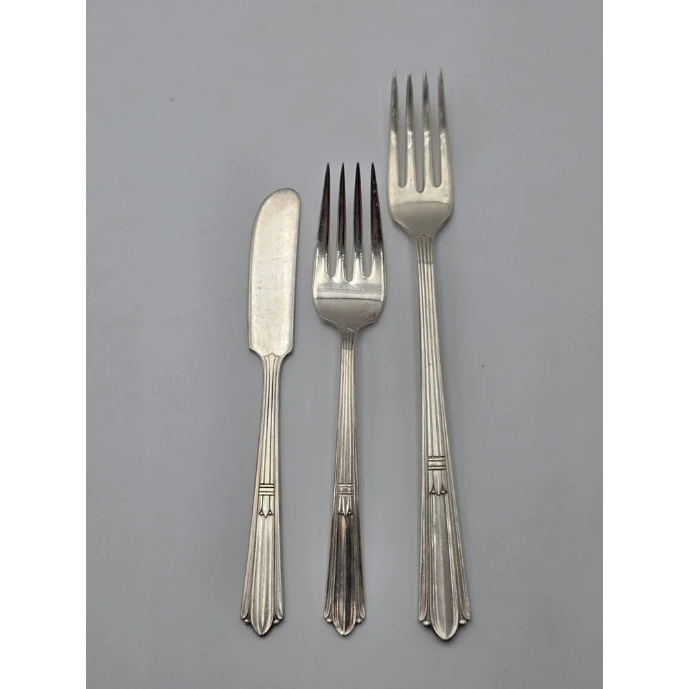 VTG Asst StratfordPlate 2 Forks & Butter Knife